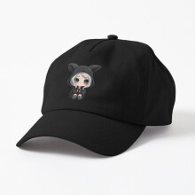 Unisex Strapback Dad Hat Baseball Cap Kawaii Black Rabbit Girl