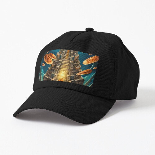 Unisex Strapback Dad Hat Baseball Cap Dmt psychedelic trippy sacred geometry, hyperbolic geometry patterned, bright colours vaperwave