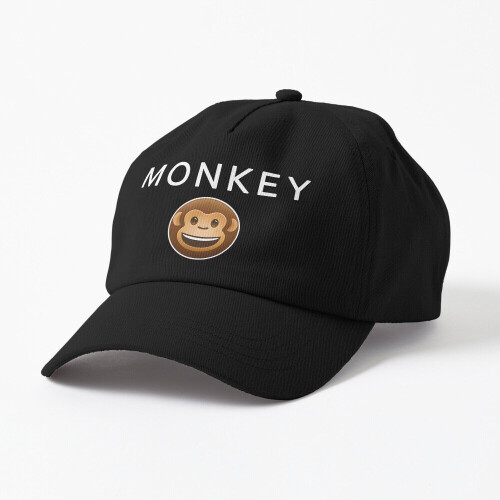 Unisex Strapback Dad Hat Baseball Cap Monkey smiley with Monkey written