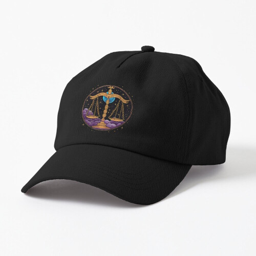 Unisex Strapback Dad Hat Baseball Cap Purple Aesthetic Libra Zodiac Sign