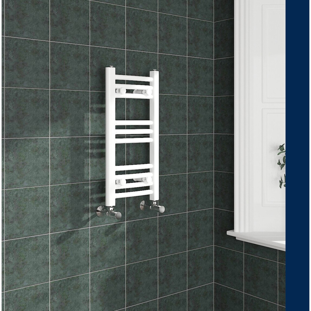 Nrg (600X300mm, ) Curved Central Heating Towel Rail Bathroom Heated Rad Radiators Ladder Warmer White