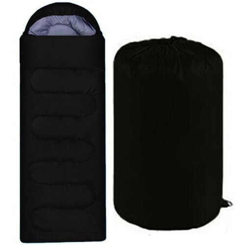 True Face (Black) Single Sleeping Bag Rectangular 3-4 Season Camping 1