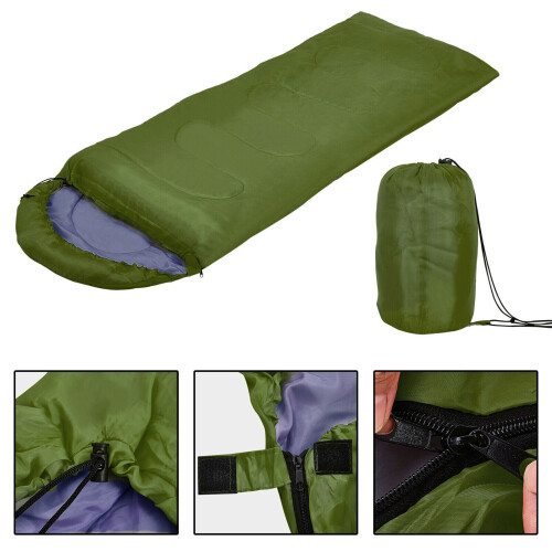True Face (Khaki) Single Sleeping Bag Rectangular 3-4 Season Camping 1
