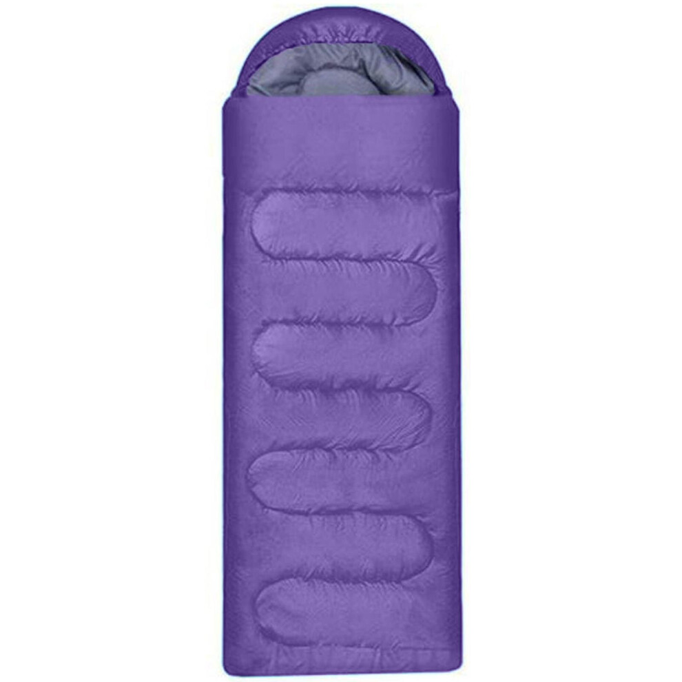 (Purple) Single Sleeping Bag Rectangular 3-4 Season Camping