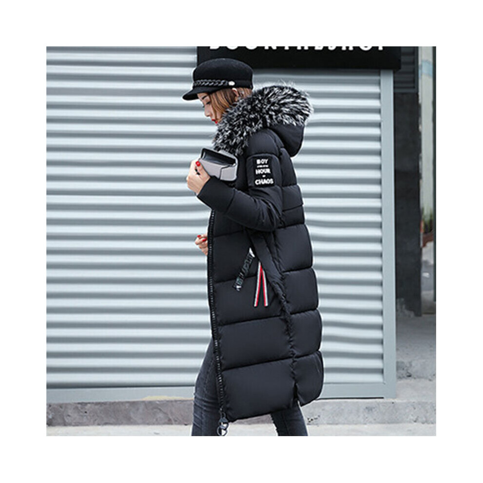(Black, Tag XL=US M) Winter Coat Women Long Style Woman Down  Parkas Coats Warm Slim Jackets Casual