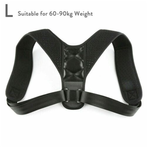 (L) Back Posture Corrector Shoulder Straight Support Brace Belt Therapy Men Women