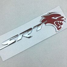 (SilverRed) 1718 Challenger Charger Mopar Srt Hellcat 3d Emblem Badge Decal Oem New