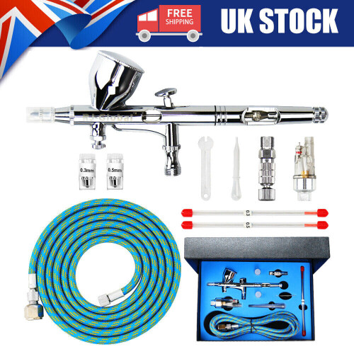 Double Action Airbrush Kit Air Brush Spray Gun Set Paint Art Tattoo
