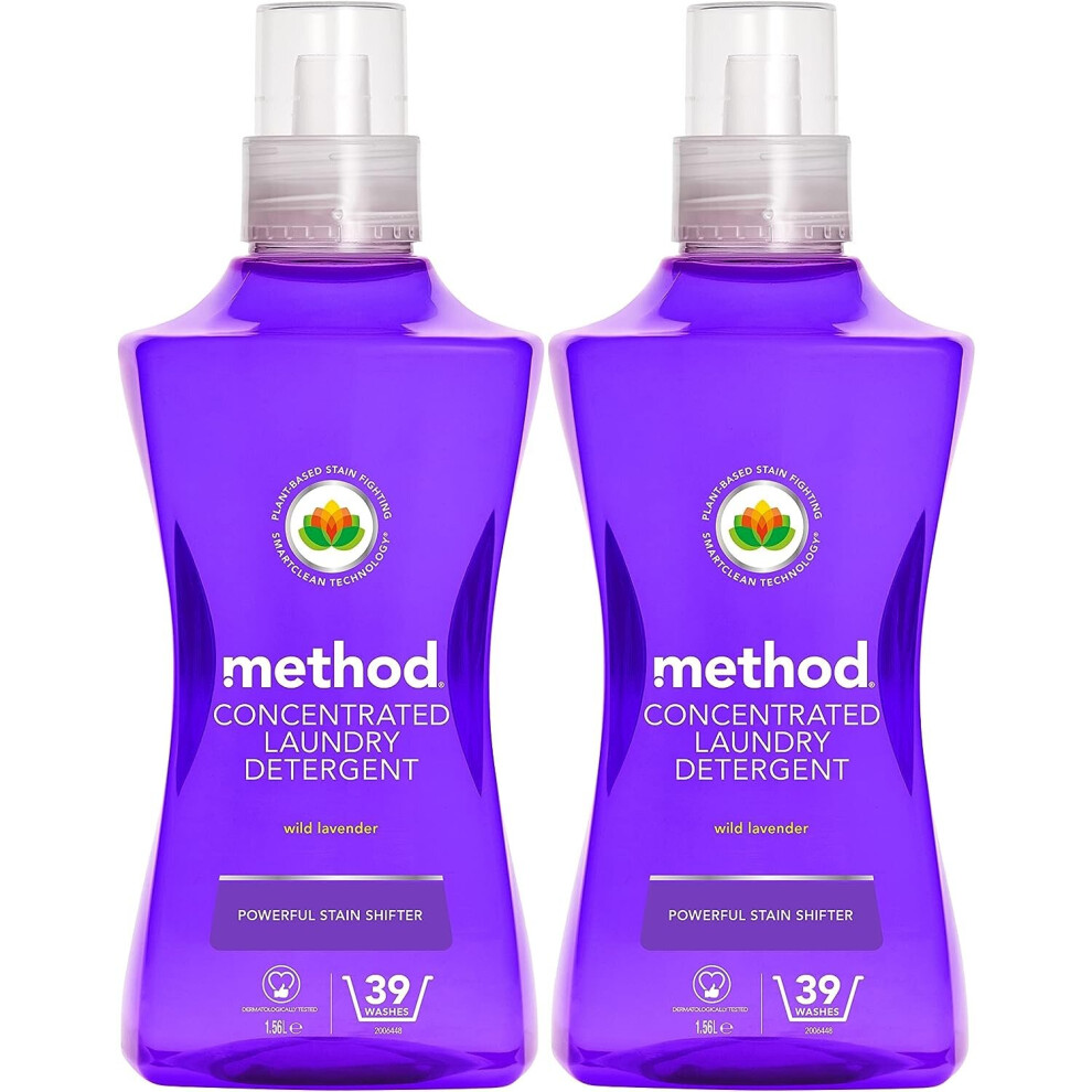 Method Laundry Detergent Concentrated Wild Lavender, 2 x 39 Washes (Pack of 2)