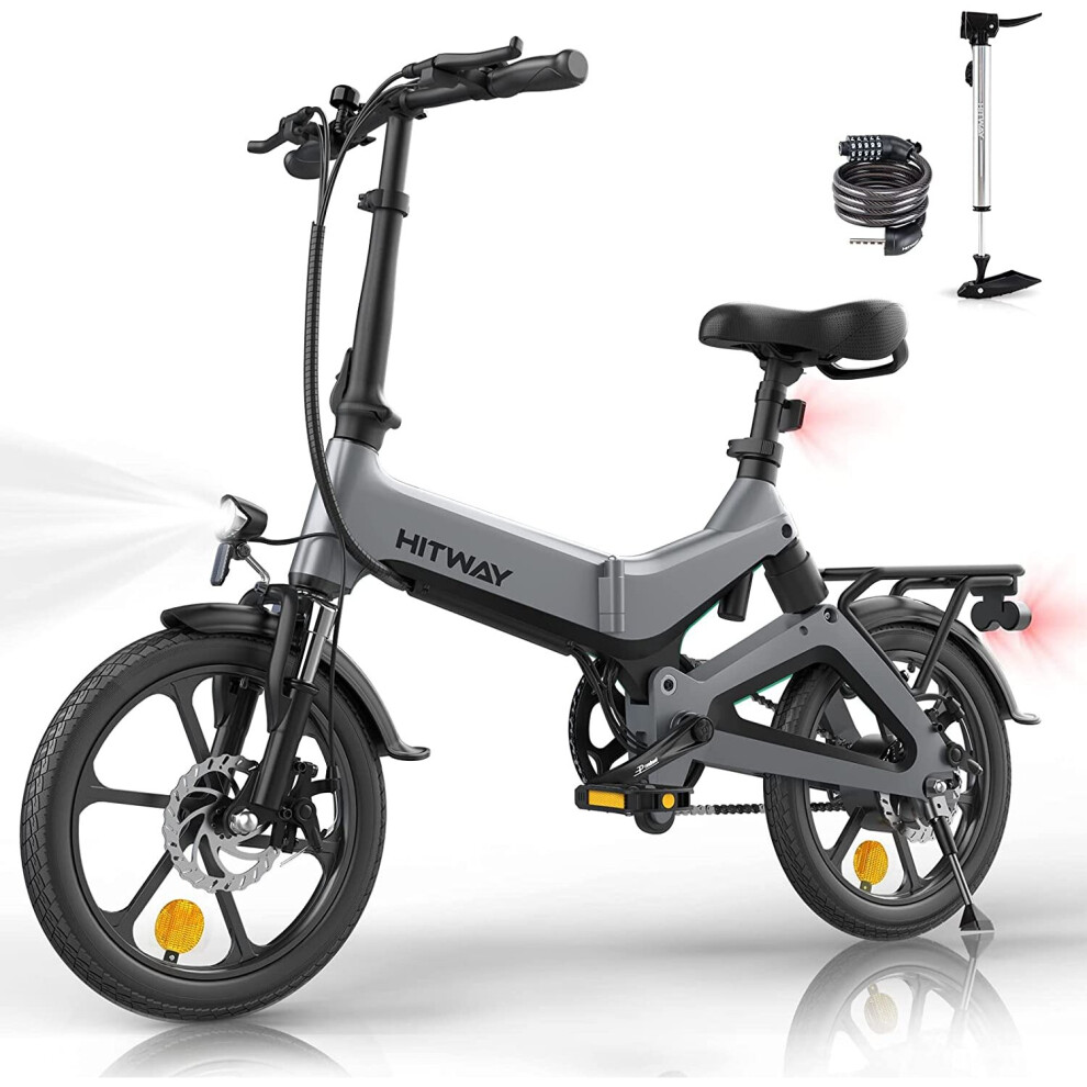 (HITWAY Electric Bike 250W 16" E bike, up 70KM Foldable Bike with 7.8Ah Battery Off-Road MT Bike CityBike for Teenager an) HITWAY Electric Bike,16" E