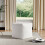 Living And Home Unstuffed Square Pouf Cover Ottoman Footstool, White 2