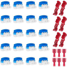 20 Pcs Waterproof Cable Connectors for Flymo Husqvarna Robotic Lawn Mowers - 12 Connection Terminals - Weatherproof, Easy Crimp