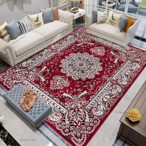 (W 280 x L 380 cm (9 ft 1 in x 12 ft 4 in) Extra Large Area Rug, Red ...