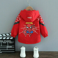 ( Red, 130/5-6 Years) Boys Spiderman Windbreaker Jacket Spring Autumn Kids Hoodie Outerwear 1-6 Years