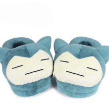 (Snorlax) Pikachu Super Mario Sylveon Plush Slippers Home Winter Plush Shoes