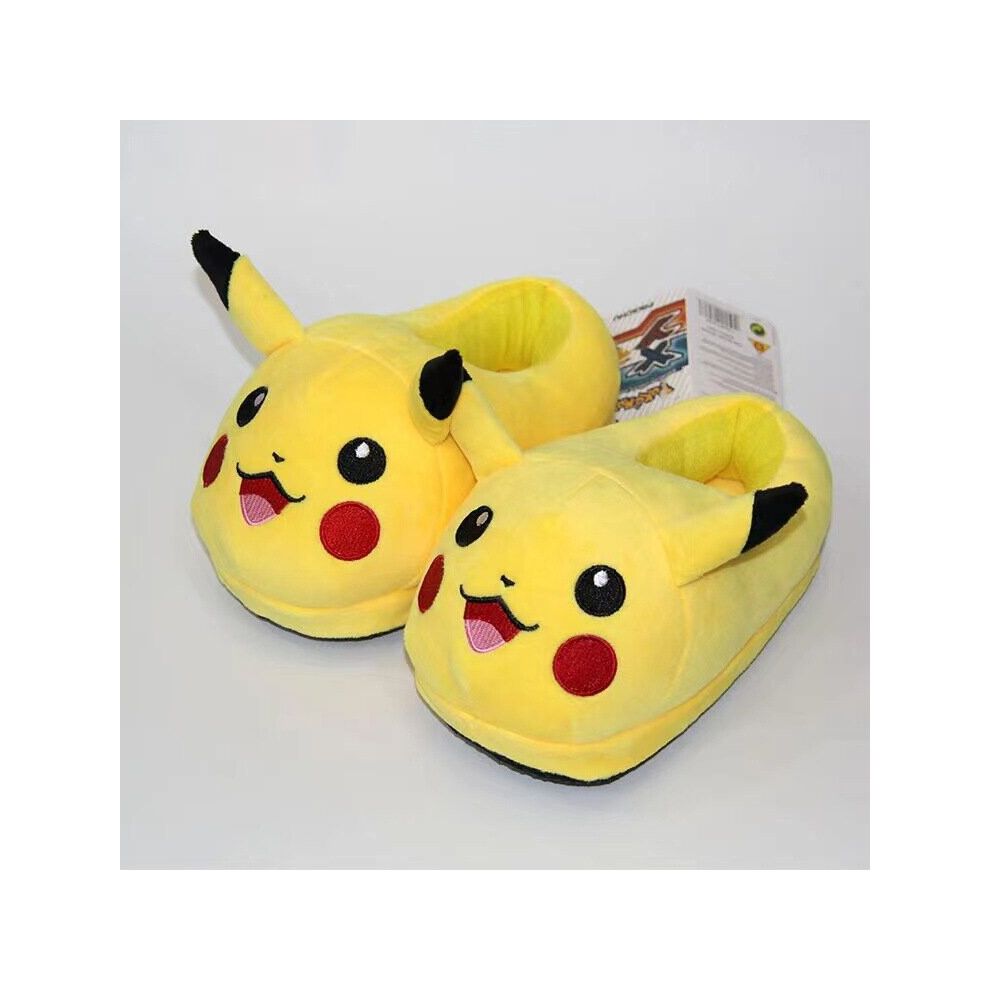 (Pikachu) Pikachu Super Mario Sylveon Plush Slippers Home Winter Plush Shoes