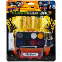 Kit de Maquillage Halloween Kids & Adults Face Paint Makeup Spooky Scary Fancy Dress Up Family Pack With Fake Blood