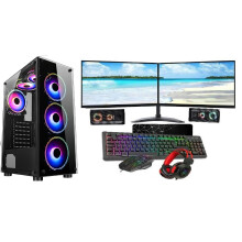 Gaming PC Core i5 16GB RAM 1TB+128GB SSD GT730 2GB 2x22 Monitor Dual Stand MIRAGE 6F