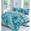 (Single, Rose Teal) PRINTED DUVET COVER SET EGYPTION POLY COTTON QUILT BEDDING SET DOUBLE KING SIZE 1