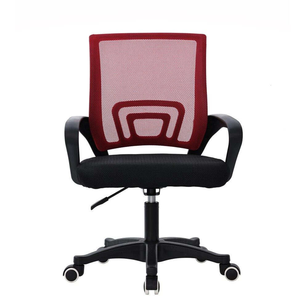 (Red ) MOF Adjustable Office Chair Ergonomic Mesh Swivel Computer Comfy Desk/Executive Work Chair with Arms and Height Adjustable for Students Study