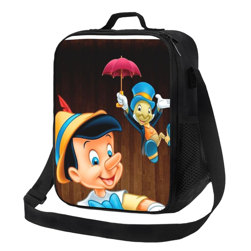 Kids Lunch Bag Pinocchio, 2021, Geppetto Collodi Stop Motion Pinocchio Cricket Guillermo Del Toro Insulated Tote Box for Girls Boys Back to School