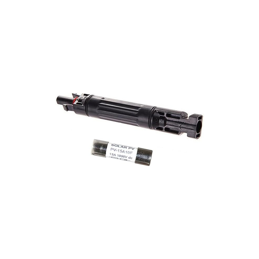 Lowenergie Solar Panel Connector Plug Fuseholder & 15A Fuse Protection Waterproof Connector, 1000V, Ip66 711639500877