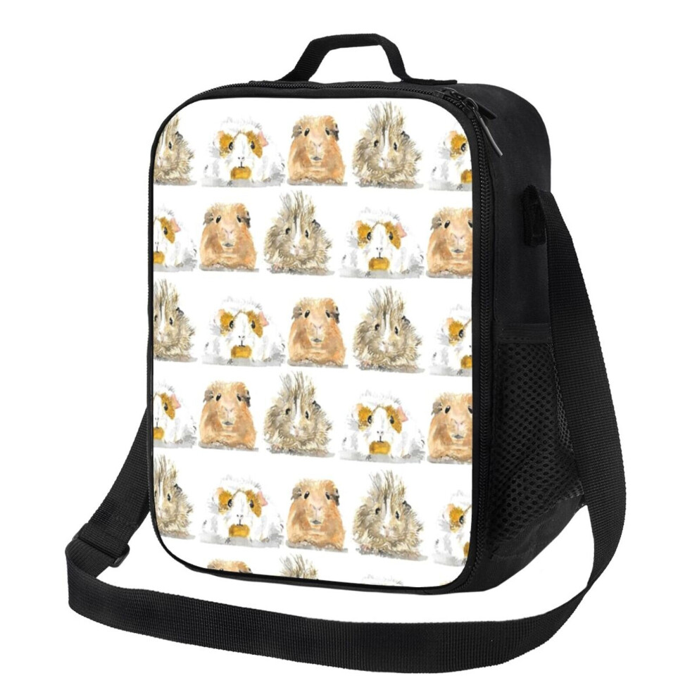 Kids Lunch Bag So Many Guinea Pigs! Watercolour Insulated Tote Box for Girls Boys Back to School