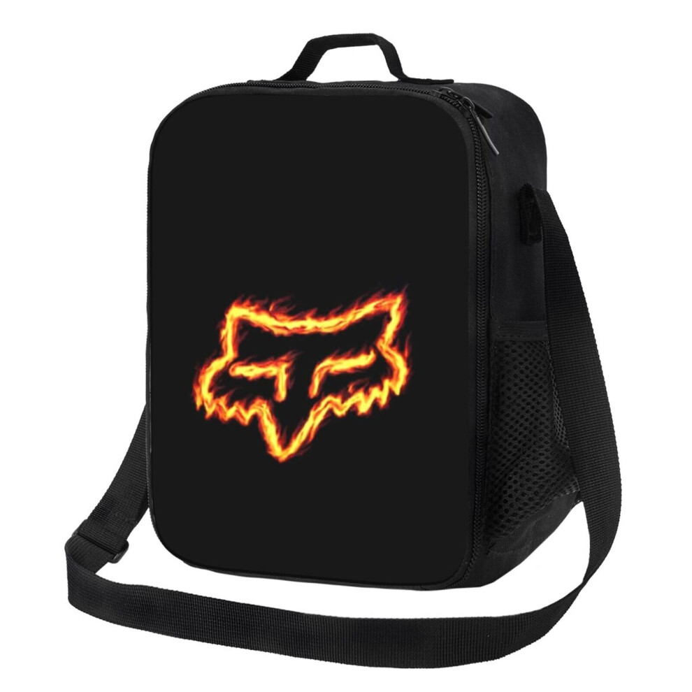 Kids Lunch Bag Fox Head On Fire. Insulated Tote Box for Girls Boys Back to School