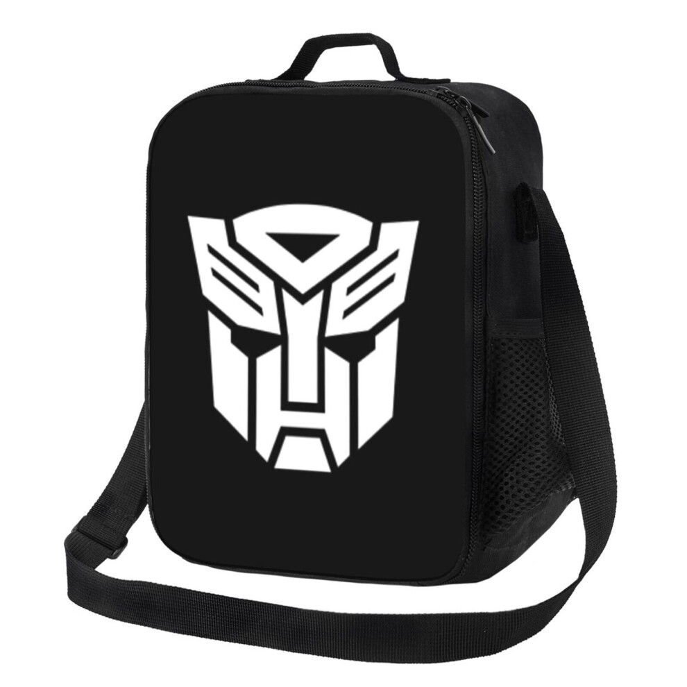 Kids Lunch Bag Transformers - White Autobot Symbol Insulated Tote Box for Girls Boys Back to School