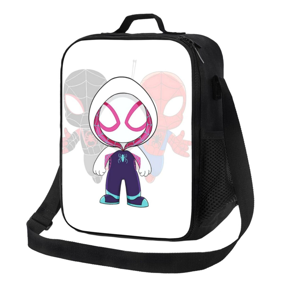 Kids Lunch Bag Spidey And Friends Gwen Little Spider Ghost, Baby Spidey Girl, Grl Pwr Cartoon Spider Insulated Tote Box for Girls Boys Back to School