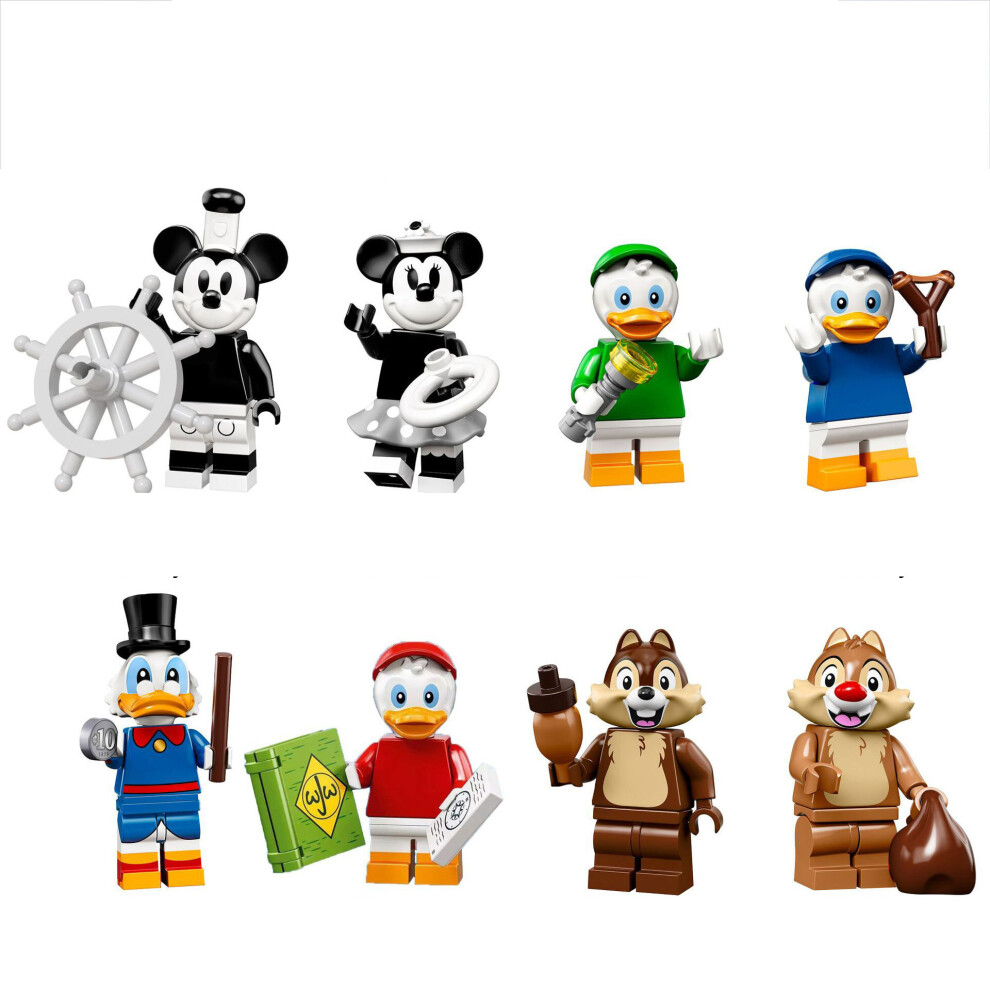 Xurikcoo (Style A 8Pcs) 16Pcs Disney Mickey Donald Duck Minifigures Toys Fit Lego