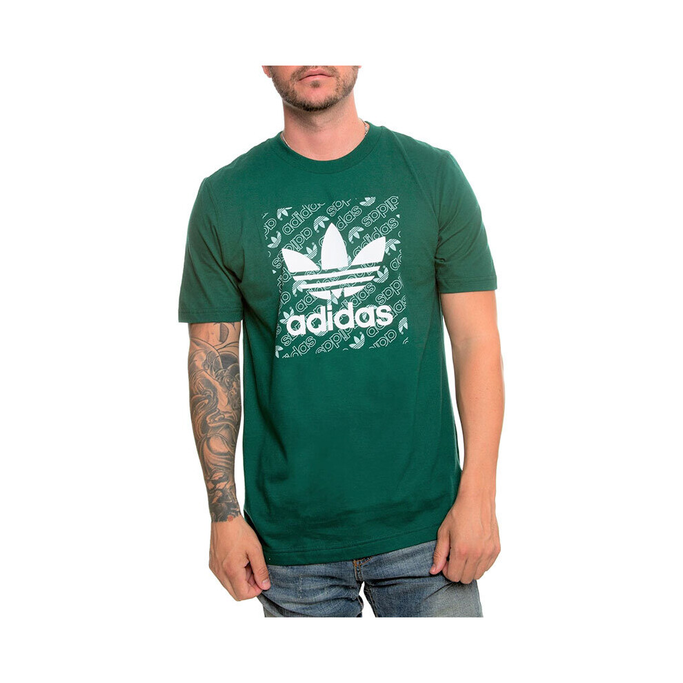 (Green, M) ADIDAS MONOGRAM Mens T Shirts Short Sleeve Summer Crew Neck Casual Cotton Tee