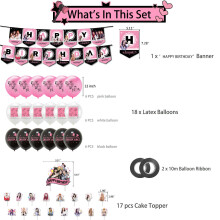 (38PCS) Blackpink Jisoo Jennie Rose Lisa Party Supplies Decoration Latex Balloons Banner
