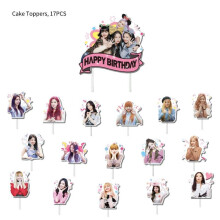 (Cake Toppers) Blackpink Jisoo Jennie Rose Lisa Party Supplies Decoration Latex Balloons  Banner