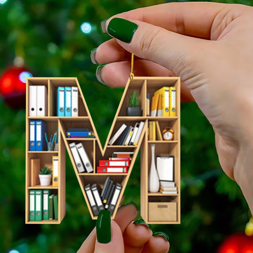 (M) Bookshelf Hanging Decor Book Lover Ornament Christmas Tree Pendant Best Gifts