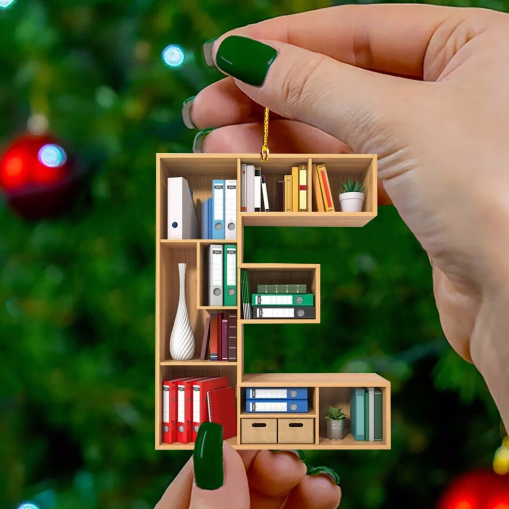 (E) Bookshelf Hanging Decor Book Lover Ornament Christmas Tree Pendant Best Gifts
