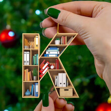 (K) Bookshelf Hanging Decor Book Lover Ornament Christmas Tree Pendant Best Gifts