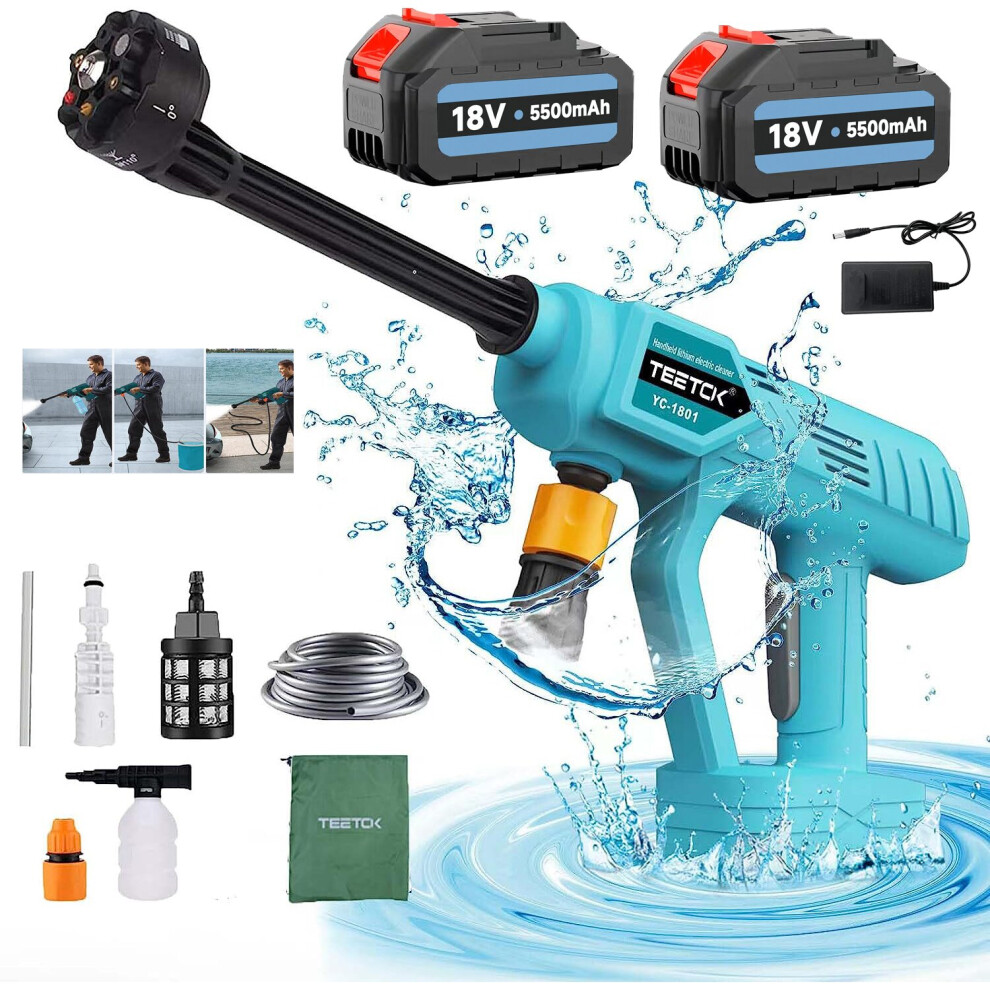 Cordless Car High Pressure Washer Jet Water+2x 5.5A Battery+Charger-Makita Compatible