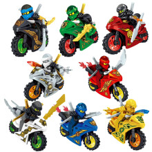 8 Pcs Ninjago Motorcycle Set Kids Child Minifigures Ninja Mini Figures Building Blocks Toys