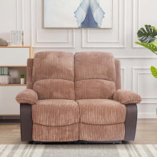 (Brown, 2 Seater Sofa Only) Fabric Jumbo Cord Sofa 3 Seater 2 Seater Chair Recliners Grey or Brown