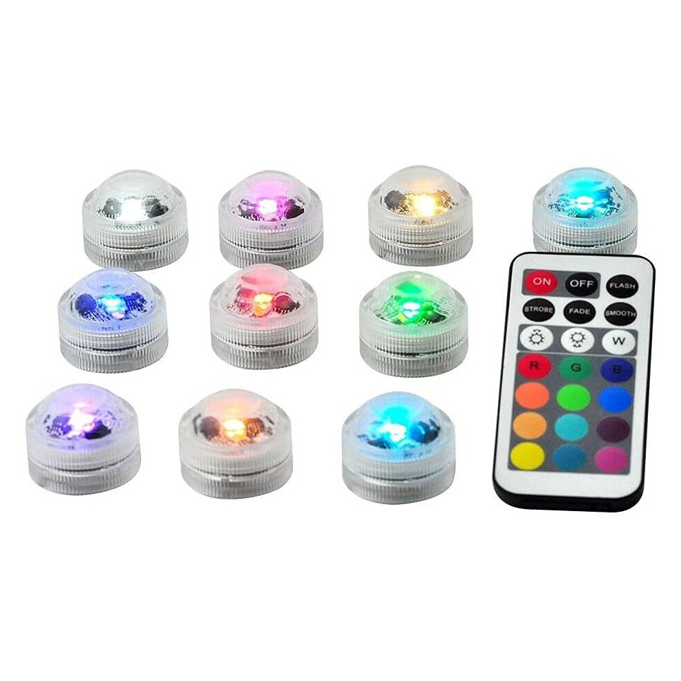 Submersible LED Lights  Remote Waterproof Flameless LED Tea Light Candle Diamond Shape CR2032 Battery White Warm White RGB Led Pool Lights  Vase