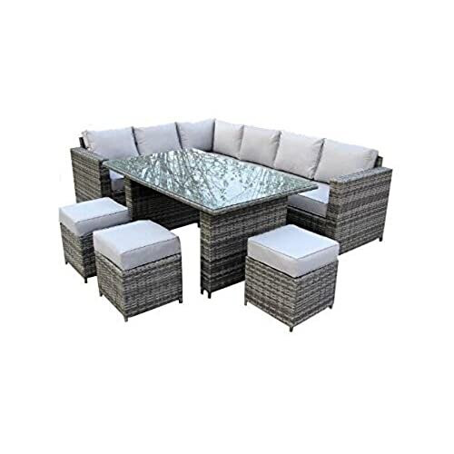 YAKOE 70004 Conservatory 9 Seater Outdoor Rattan Garden Furniture