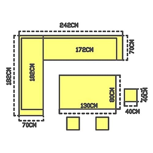 YAKOE 70004 Conservatory 9 Seater Outdoor Rattan Garden Furniture Classical Corner Dining Set