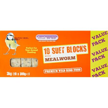 Suet To Go Mealworm Suet Block Wild Bird Treat, 10 x 300 g