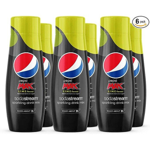SodaStream 6 x SodaStream Pepsi Max Lime Sparkling Drink Mix 440ml