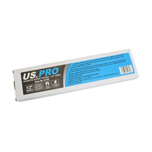 us pro US PRO Tools Magnetic Socket Holder - 1/2" Drive - Holds 19 Sockets 6745 2