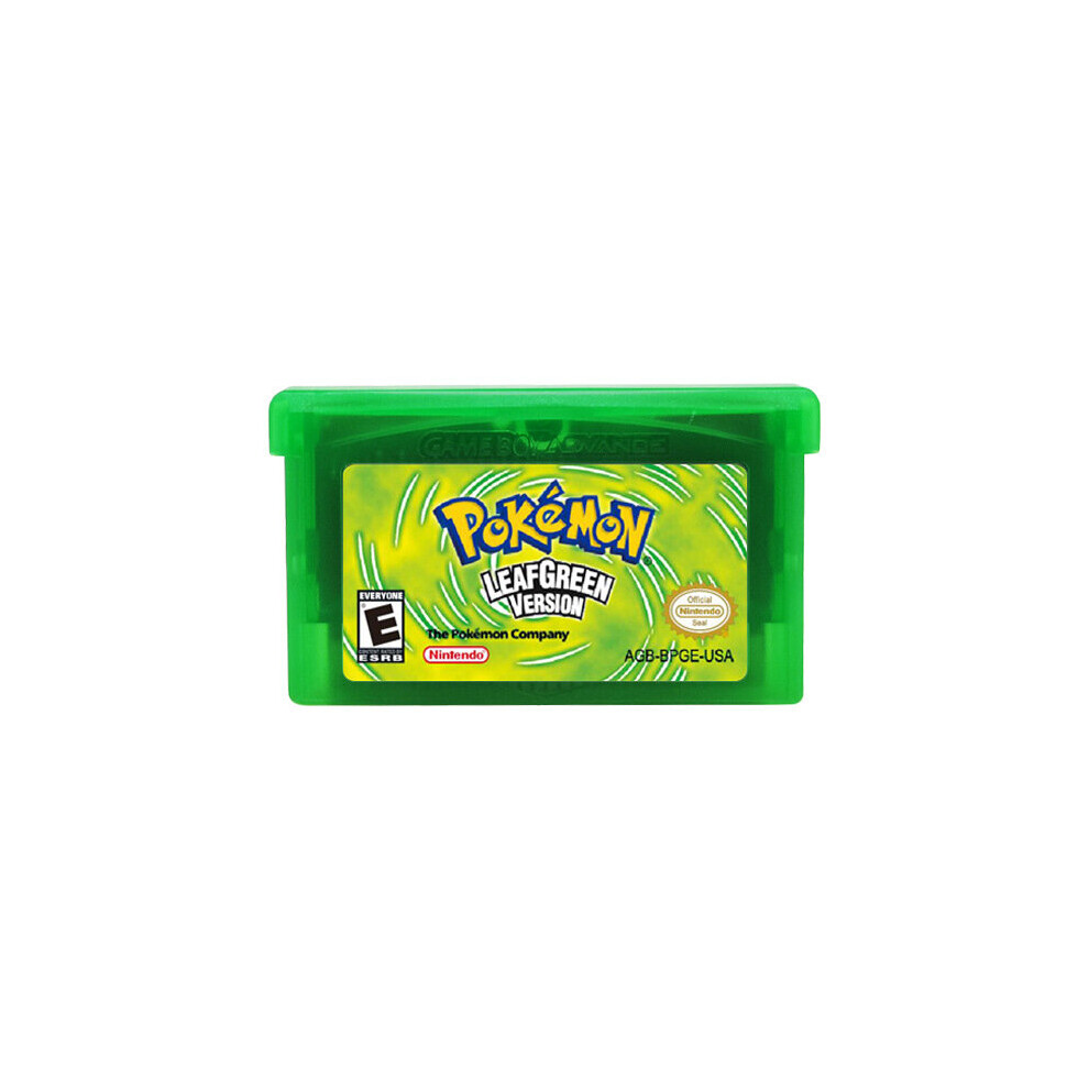 (LEAFGREEN VERSION) Pokemon Ruby Games GB GBC GBM GBA SP Game Boy Advance for NINTENDO