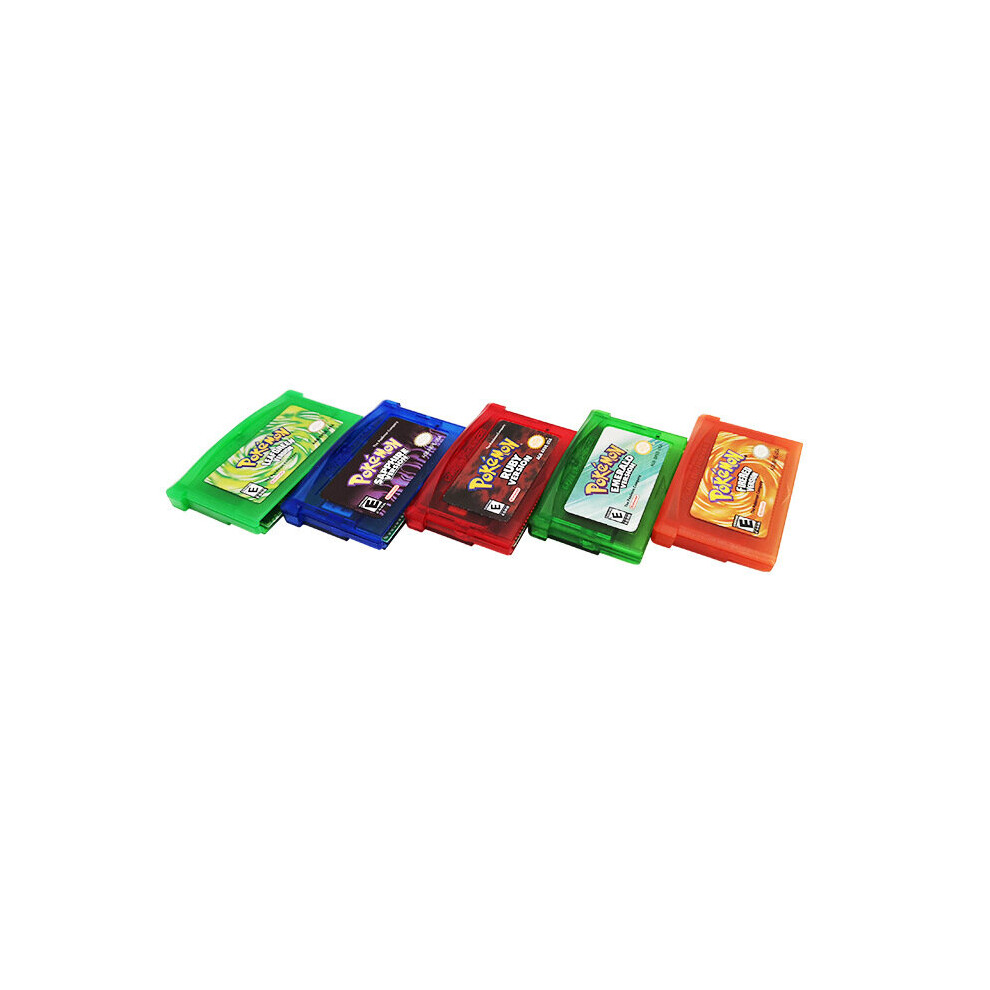 (5 Pieces) Pokemon Ruby Games Gb Gbc Gbm Gba Sp Game Boy Advance For Nintendo Red/Green