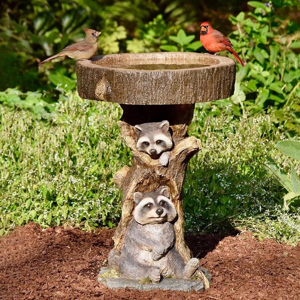 Beautiful Sunflower Bird Bath Brown Pedestal,Garden Ornaments Outdoor Indoor Statues