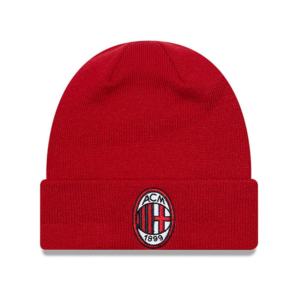 New Era Ac Milan Cuff Knit Beanie Hat Red
